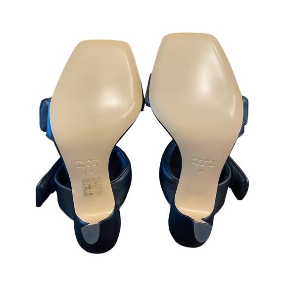 Gia Borghini X Pernille Teisbaek Perni Heel Sandals Square Toe Leather Velcro 36 - Picture 10 of 13